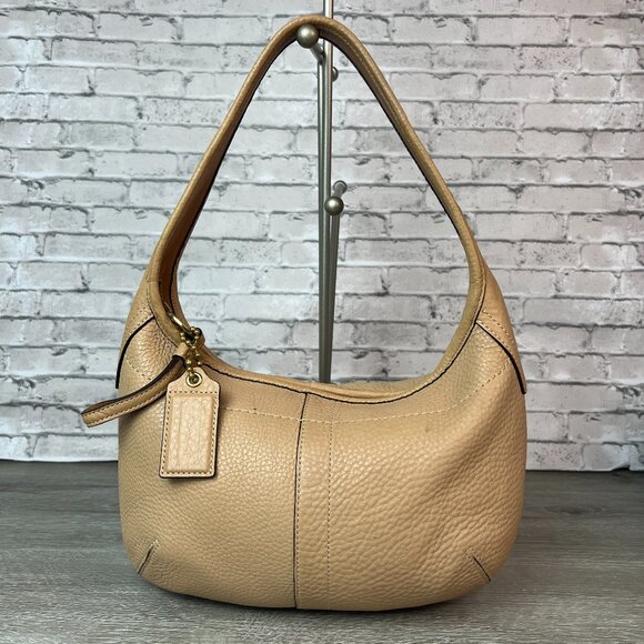 Coach Pebbled Leather Ergo Hobo Bag Demi Black 11611 Small - Picture 1 of 7